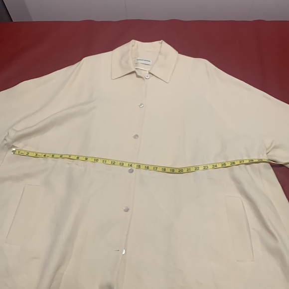 Mansur Gavriel Heavy Linen Drawstring Waist Jacket - Picture 3 of 10